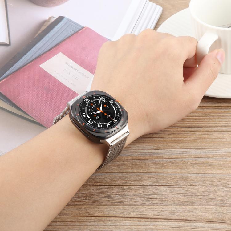 Magnetic Snap Clasp Steel Mesh Metal Watch Band, For Samsung Galaxy Watch Ultra 47mm / Ultra 2025