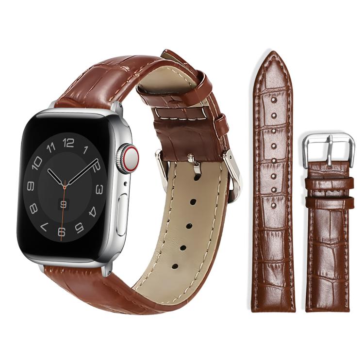 xDfind Bamboo Texture Pin Buckle Leather Watch Band, For Apple Watch 42 / 44 / 45 / 46 / 49mm, For Apple Watch 38 / 40 / 41 / S10 42mm