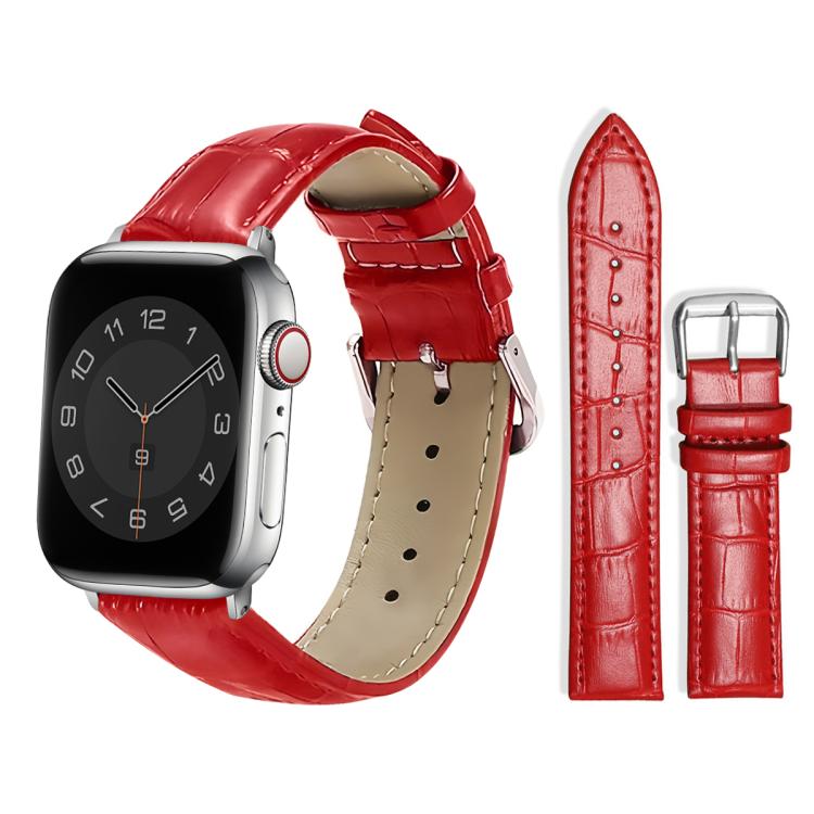 xDfind Bamboo Texture Pin Buckle Leather Watch Band, For Apple Watch 42 / 44 / 45 / 46 / 49mm, For Apple Watch 38 / 40 / 41 / S10 42mm