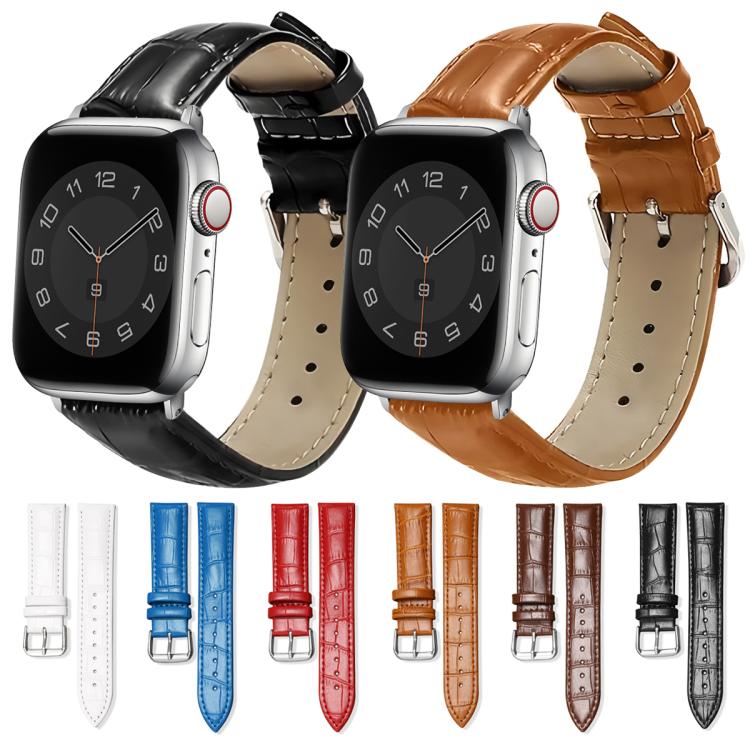 xDfind Bamboo Texture Pin Buckle Leather Watch Band, For Apple Watch 42 / 44 / 45 / 46 / 49mm, For Apple Watch 38 / 40 / 41 / S10 42mm