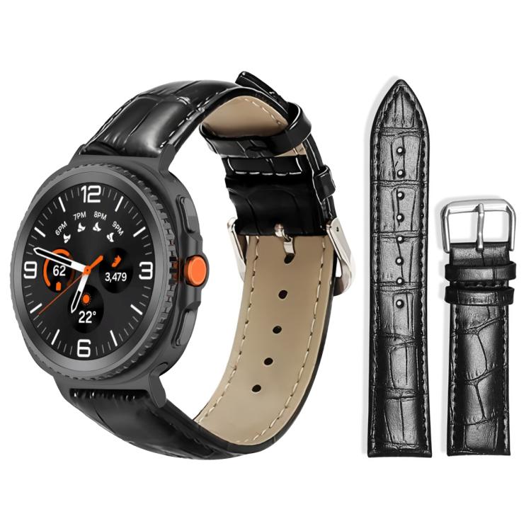 xDfind Bamboo Texture Pin Buckle Leather Watch Band, For Samsung Galaxy Watch Ultra / Ultra 2025 22mm, For Samsung Galaxy Watch8 / Wacth8 Classic 22mm, For Samsung Galaxy Watch7 / FE / 6 / 5 / 4 20mm, For Samsung Galaxy Fit3 SM-R390 20mm