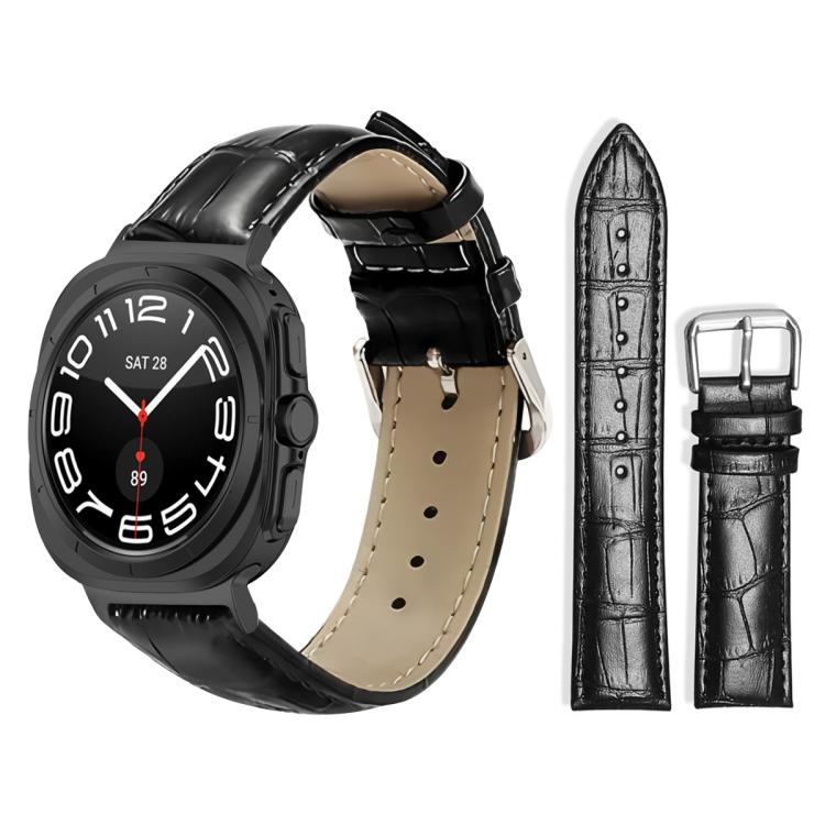 xDfind Bamboo Texture Pin Buckle Leather Watch Band, For Samsung Galaxy Watch Ultra / Ultra 2025 22mm, For Samsung Galaxy Watch8 / Wacth8 Classic 22mm, For Samsung Galaxy Watch7 / FE / 6 / 5 / 4 20mm, For Samsung Galaxy Fit3 SM-R390 20mm