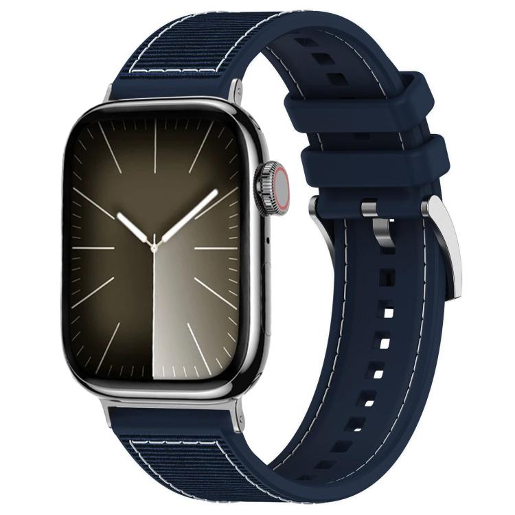 xDfind Hybrid-Uhrenarmband aus Nylongeflecht und Silikon, passend für Apple Watch 42/44/45/46/49 mm (22 mm) und Apple Watch 38/40/41/S10 (42 mm, 20 mm)