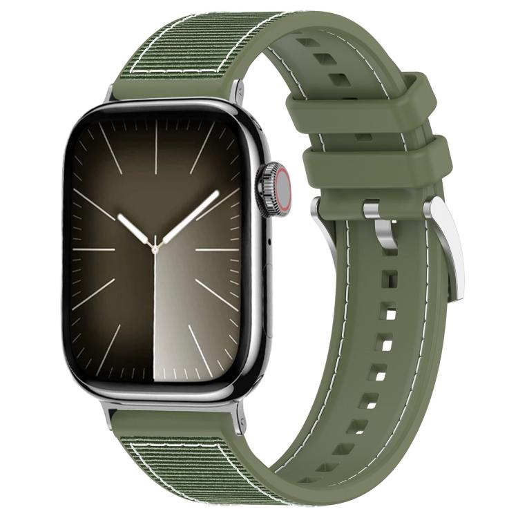xDfind Hybrid-Uhrenarmband aus Nylongeflecht und Silikon, passend für Apple Watch 42/44/45/46/49 mm (22 mm) und Apple Watch 38/40/41/S10 (42 mm, 20 mm)
