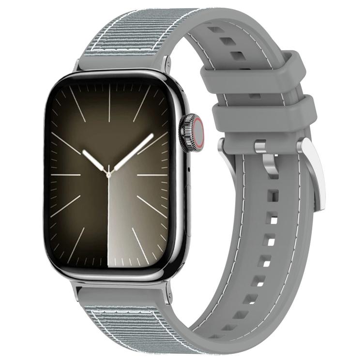 xDfind Hybrid-Uhrenarmband aus Nylongeflecht und Silikon, passend für Apple Watch 42/44/45/46/49 mm (22 mm) und Apple Watch 38/40/41/S10 (42 mm, 20 mm)