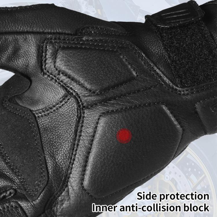 GHOST RACING GR-ST11 Retro Motorcycle Genuine Leather Touch Screen Full Finger Gloves, M, L, XL, XXL