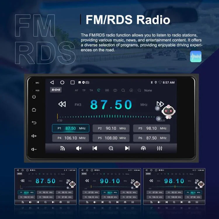 For Toyota COROLLA Android 15 7 inch Wireless CarPlay Car Player Car Central Control Navigation Machine, Standard, Standard+AHD+Microphone