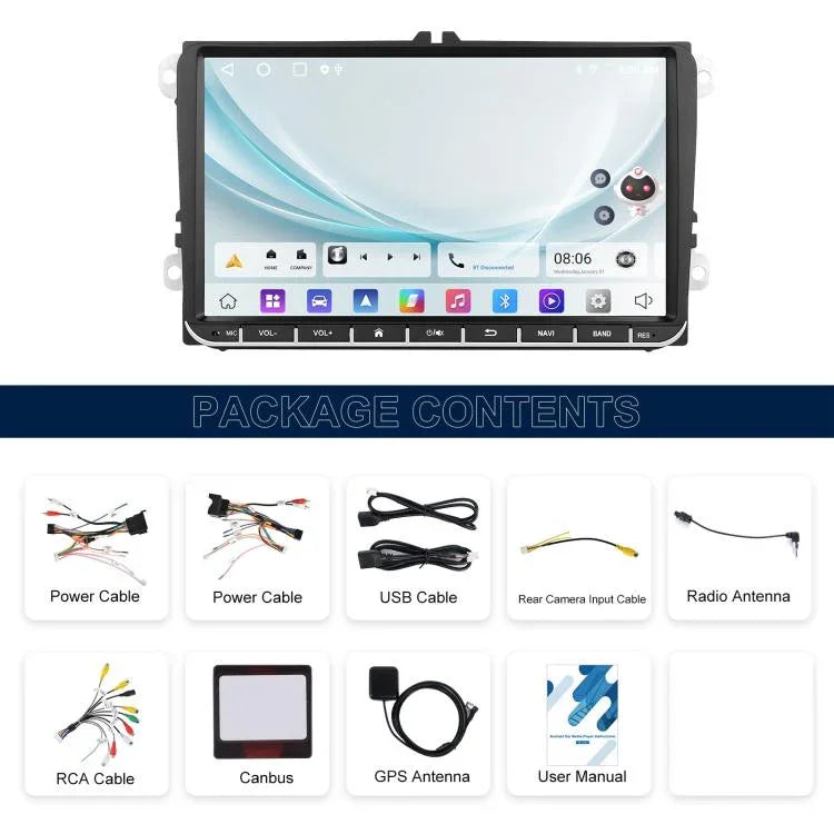 For Volkswagen Android 15 9 inch Screen Car Player Car Central Control Navigation, Standard, Standard+AHD+Microphone