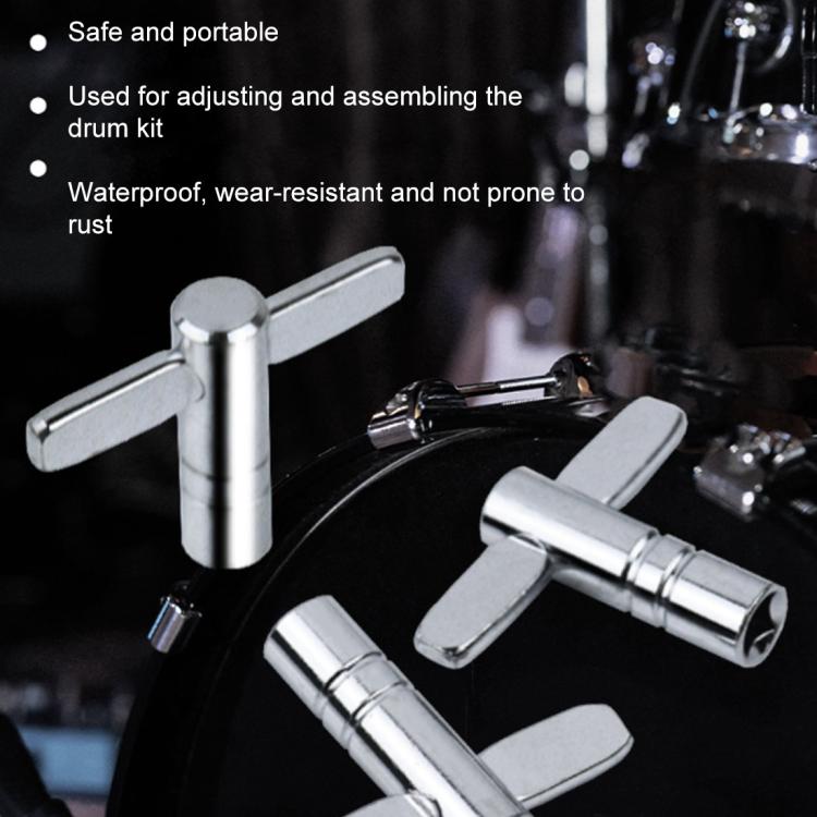 CT-826 T-shaped Square Hole Drum Key Universal Adjustment Wrench Tool for Drum Set, CT-826