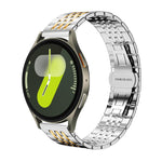 xDfind Seven-bead Solid Stainless Steel Watch Band, For Samsung Galaxy Watch Ultra / Ultra 2025, For Samsung Galaxy Watch8 / Wacth8 Classic, For Samsung Galaxy Watch 7 / 6 / 5 / FE, For Samsung Galaxy Fit3 SM-R390