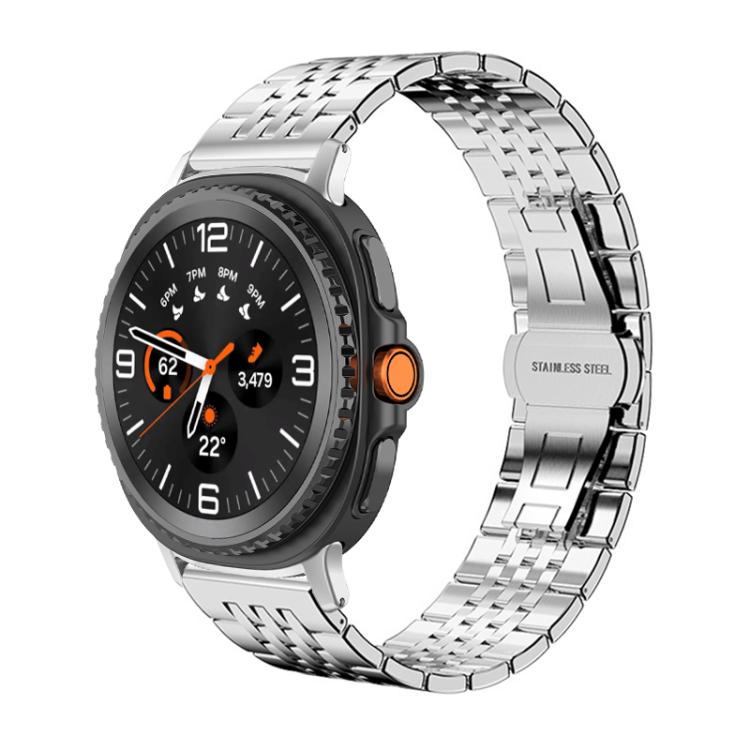 xDfind Seven-bead Solid Stainless Steel Watch Band, For Samsung Galaxy Watch Ultra / Ultra 2025, For Samsung Galaxy Watch8 / Wacth8 Classic, For Samsung Galaxy Watch 7 / 6 / 5 / FE, For Samsung Galaxy Fit3 SM-R390