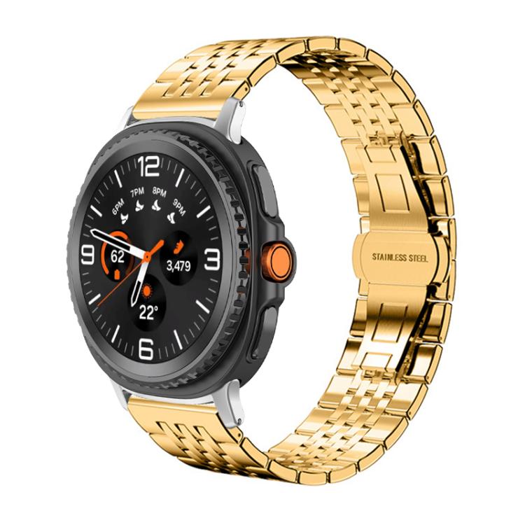 xDfind Seven-bead Solid Stainless Steel Watch Band, For Samsung Galaxy Watch Ultra / Ultra 2025, For Samsung Galaxy Watch8 / Wacth8 Classic, For Samsung Galaxy Watch 7 / 6 / 5 / FE, For Samsung Galaxy Fit3 SM-R390