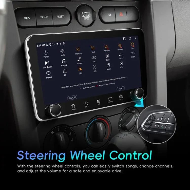 10.36 inch Screen Android 15 Car CarPlay Navigation Integrated Machine with Dual Knob, Standard, Standard+AHD+Microphone