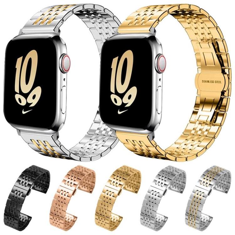 xDfind Seven-bead Solid Stainless Steel Watch Band, For Apple Watch 42 / 44 / 45 / 46 / 49mm 22mm, For Apple Watch 38 / 40 / 41 / S10 42mm 20mm
