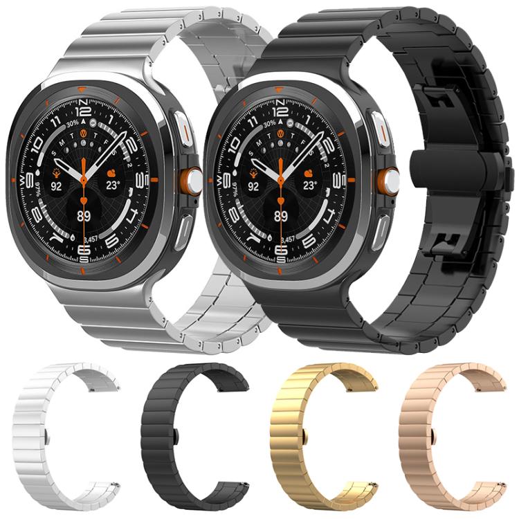 xDfind One-bead Bamboo Solid Stainless Steel Watch Band, For Samsung Galaxy Watch8 / Wacth8 Classic 22mm, For Samsung Galaxy Watch 7 / 6 / 5 / FE 20mm, For Samsung Galaxy Fit3 SM-R390 18mm