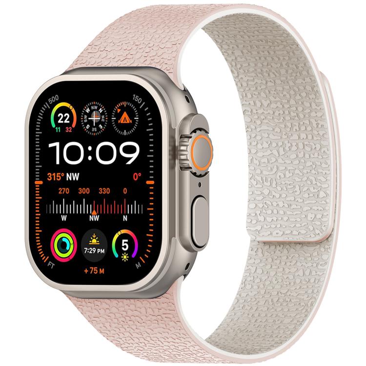 xDfind Magnetisches Silikon-Uhrenarmband mit Litschi-Textur, für Apple Watch 42 / 44 / 45 / 46 / 49 mm, für Apple Watch 38 / 40 / 41 / S10 42 mm