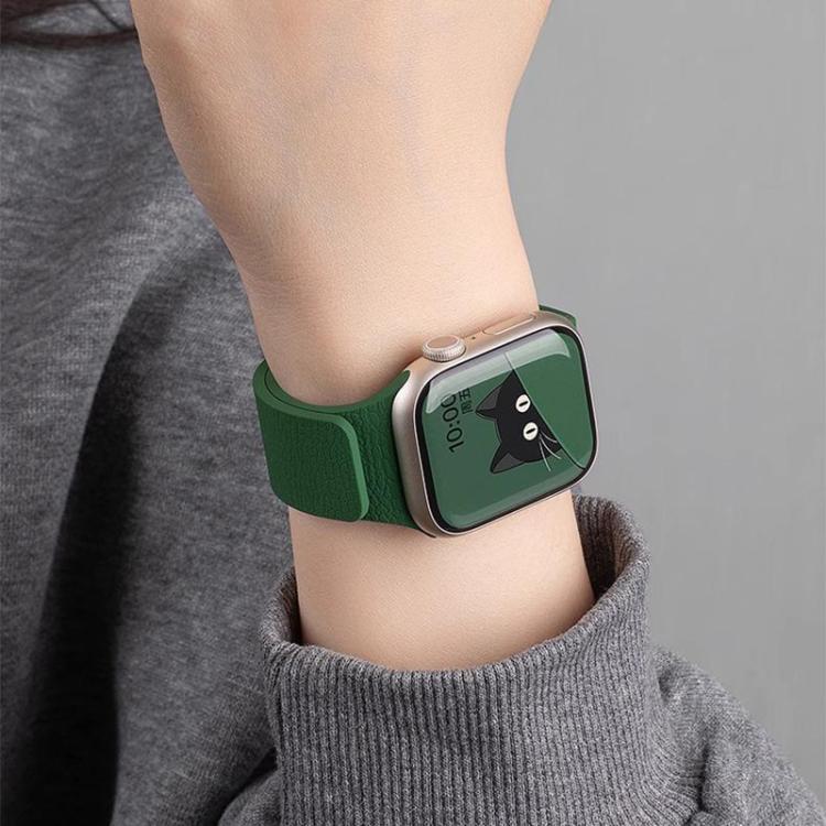 xDfind Magnetisches Silikon-Uhrenarmband mit Litschi-Textur, für Apple Watch 42 / 44 / 45 / 46 / 49 mm, für Apple Watch 38 / 40 / 41 / S10 42 mm