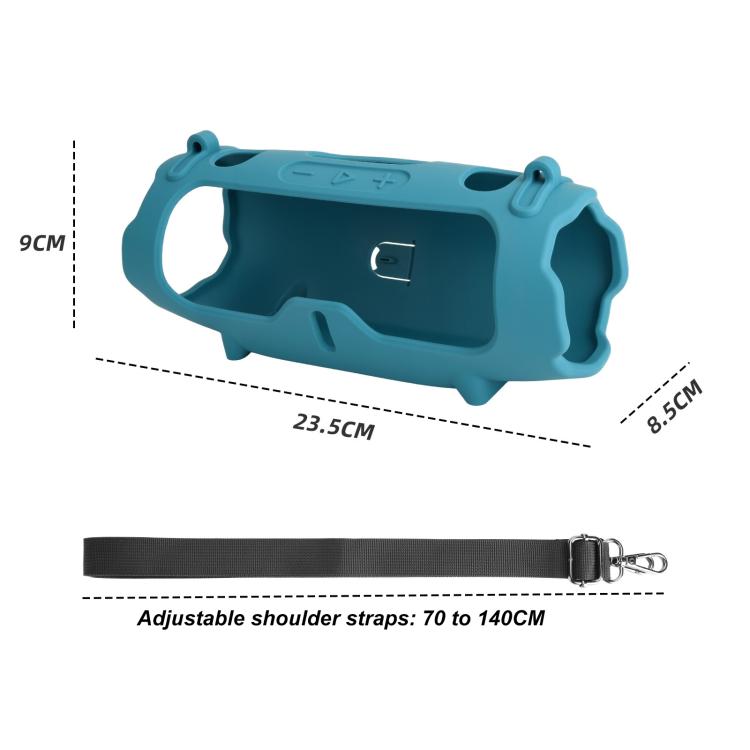 Silicone Protective Cover Portable Crossbody Speaker Soft Shell Bag, For JBL Charge 6