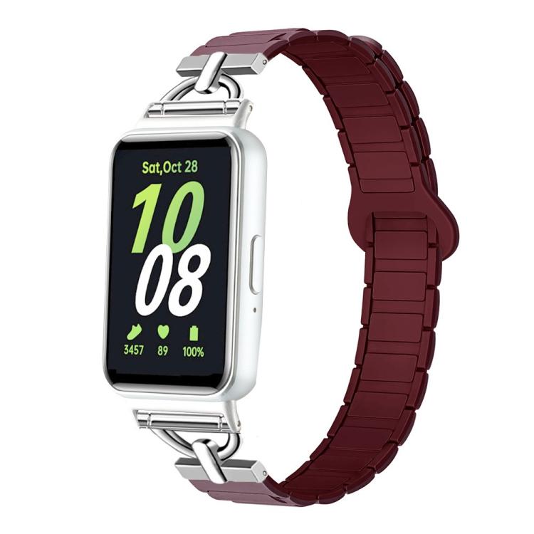 D-shaped Tri-beads Magnetic Silicone Watch Band, For Samsung Galaxy Fit3