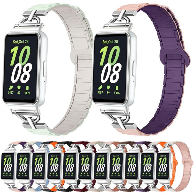 D-shaped Tri-beads Magnetic Silicone Watch Band, For Samsung Galaxy Fit3