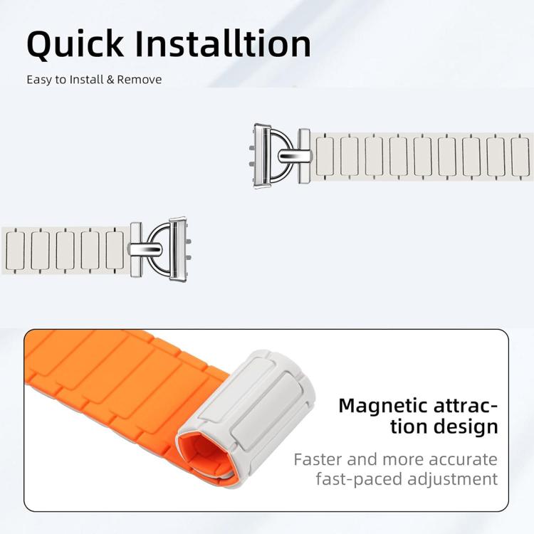 D-shaped Tri-beads Magnetic Silicone Watch Band, For Samsung Galaxy Fit3