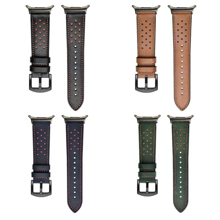 Hole Retro Leather Watch Band, For Samsung Galaxy Watch Ultra 47mm / Ultra 2025