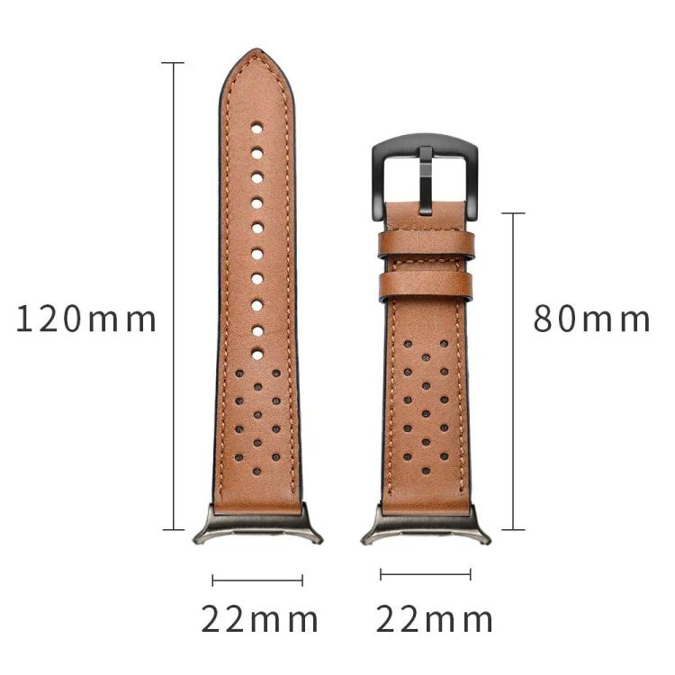 Hole Retro Leather Watch Band, For Samsung Galaxy Watch Ultra 47mm / Ultra 2025
