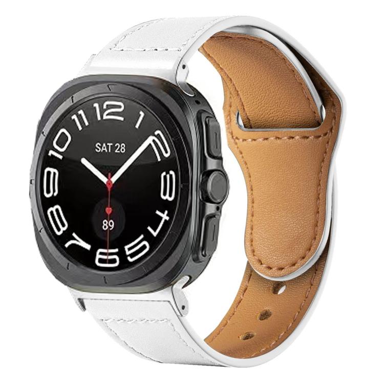 Rivet Reverse Buckle Leather Watch Band, For Samsung Galaxy Watch Ultra 47mm / Ultra 2025