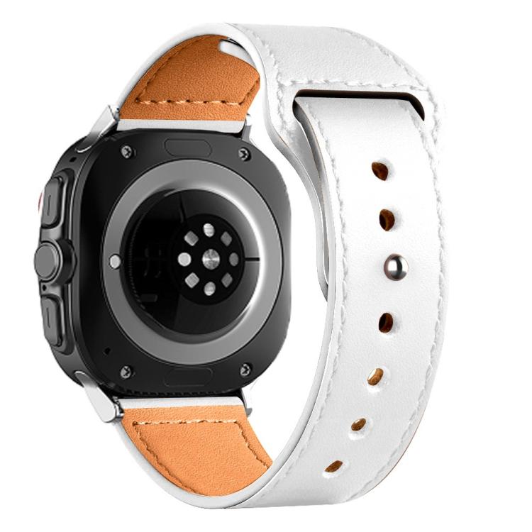 Rivet Reverse Buckle Leather Watch Band, For Samsung Galaxy Watch Ultra 47mm / Ultra 2025