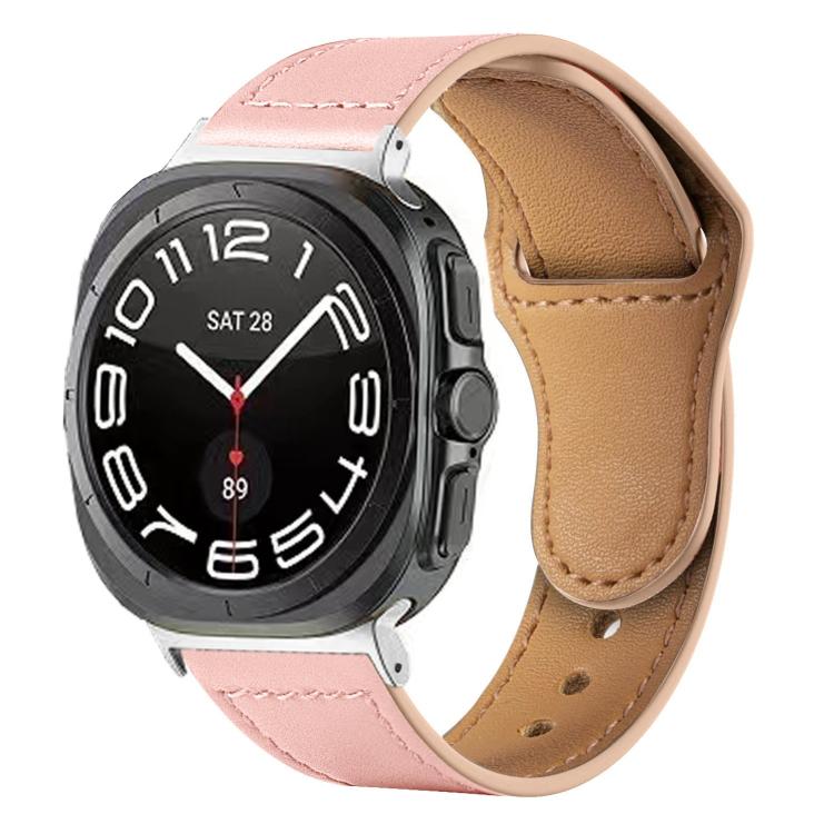 Rivet Reverse Buckle Leather Watch Band, For Samsung Galaxy Watch Ultra 47mm / Ultra 2025