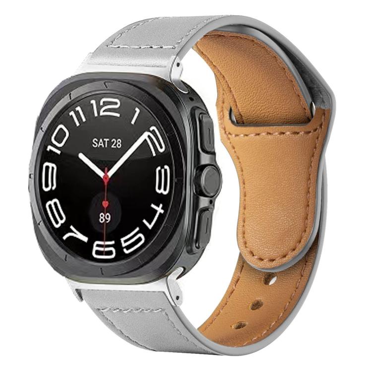 Rivet Reverse Buckle Leather Watch Band, For Samsung Galaxy Watch Ultra 47mm / Ultra 2025