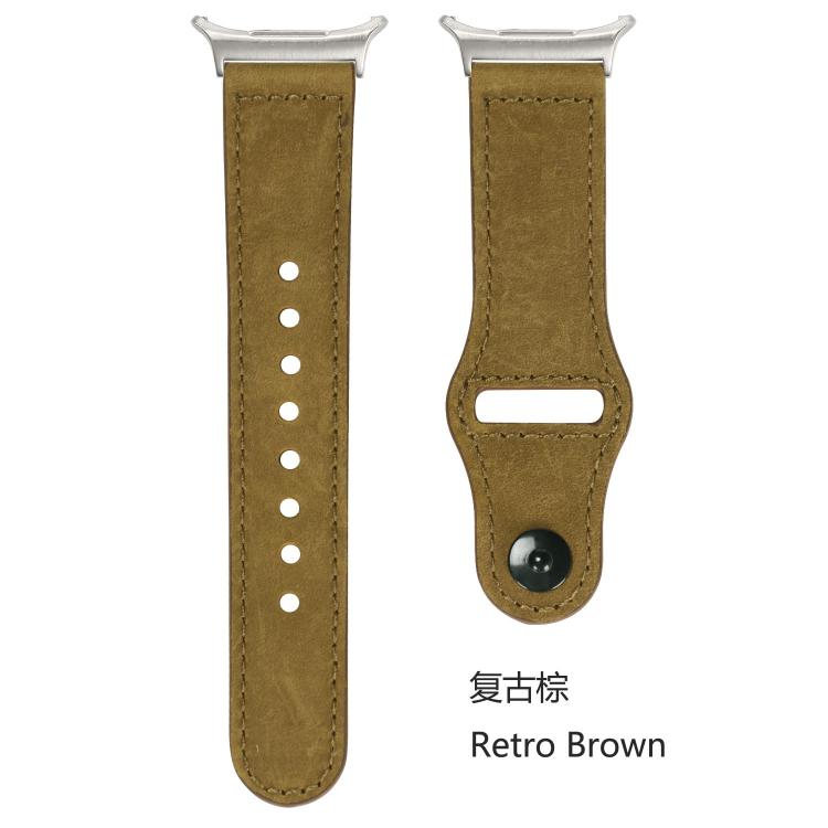 Rivet Reverse Buckle Leather Watch Band, For Samsung Galaxy Watch Ultra 47mm / Ultra 2025