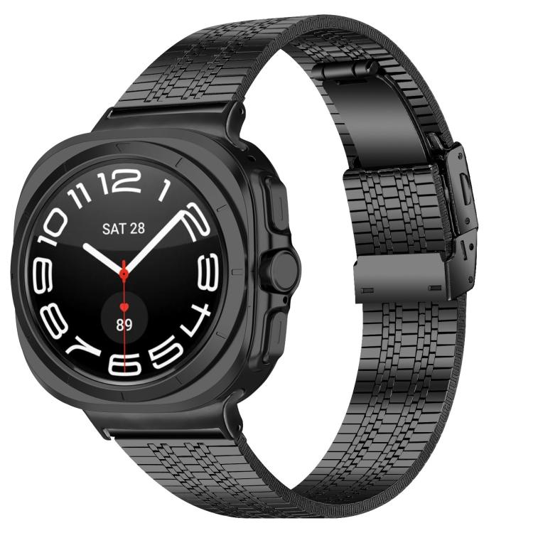 Turtle Buckle Five Beads Stainless Steel Watch Band, For Samsung Galaxy Watch Ultra 47mm / Ultra 2025