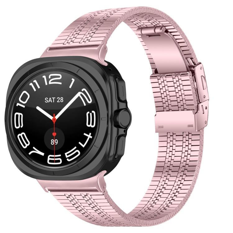 Turtle Buckle Five Beads Stainless Steel Watch Band, For Samsung Galaxy Watch Ultra 47mm / Ultra 2025