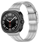 Turtle Buckle Five Beads Stainless Steel Watch Band, For Samsung Galaxy Watch Ultra 47mm / Ultra 2025