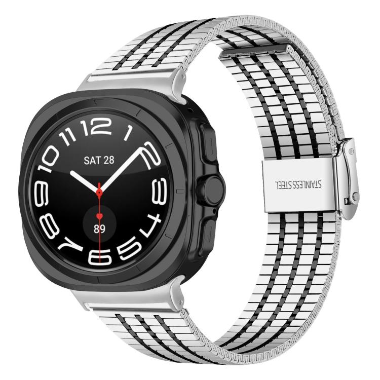 Seven Beads Buckle Stainless Steel Watch Band, For Samsung Galaxy Watch Ultra 47mm / Ultra 2025