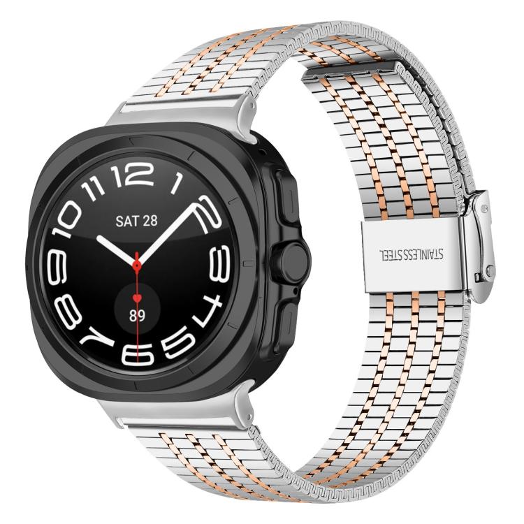 Seven Beads Buckle Stainless Steel Watch Band, For Samsung Galaxy Watch Ultra 47mm / Ultra 2025
