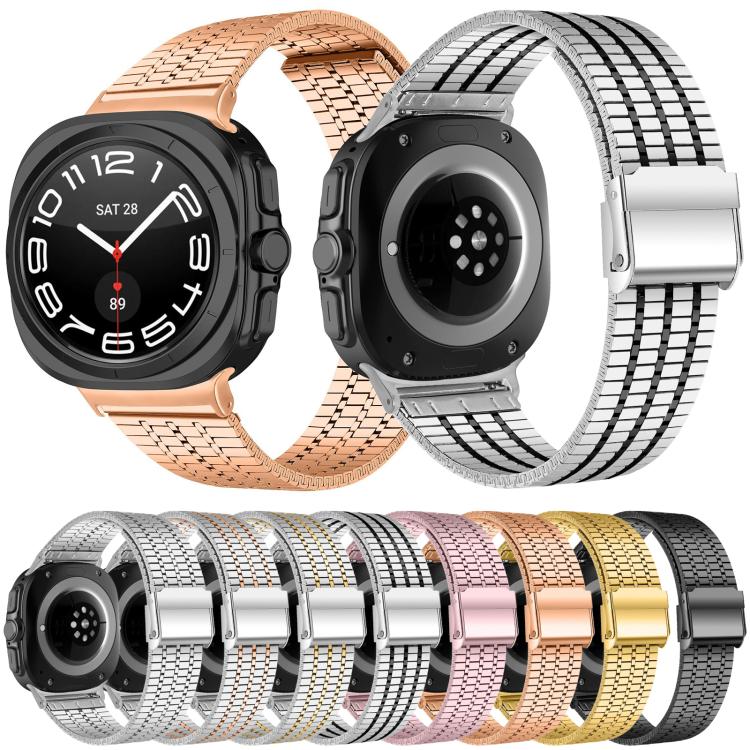 Seven Beads Buckle Stainless Steel Watch Band, For Samsung Galaxy Watch Ultra 47mm / Ultra 2025