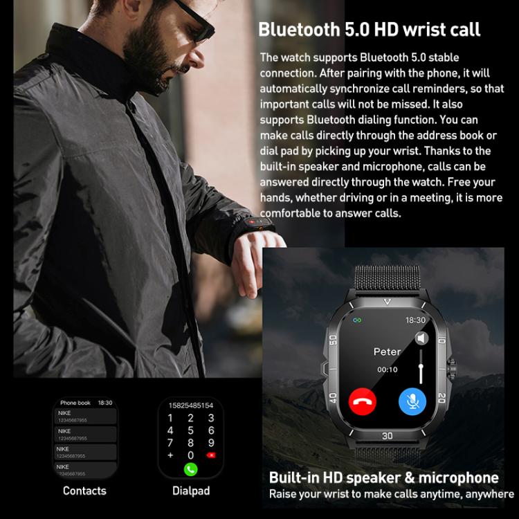 C50 Pro 2.19 inch TFT Screen BT Outdoor Sports Smart Watch Support Heart Rate Monitoring