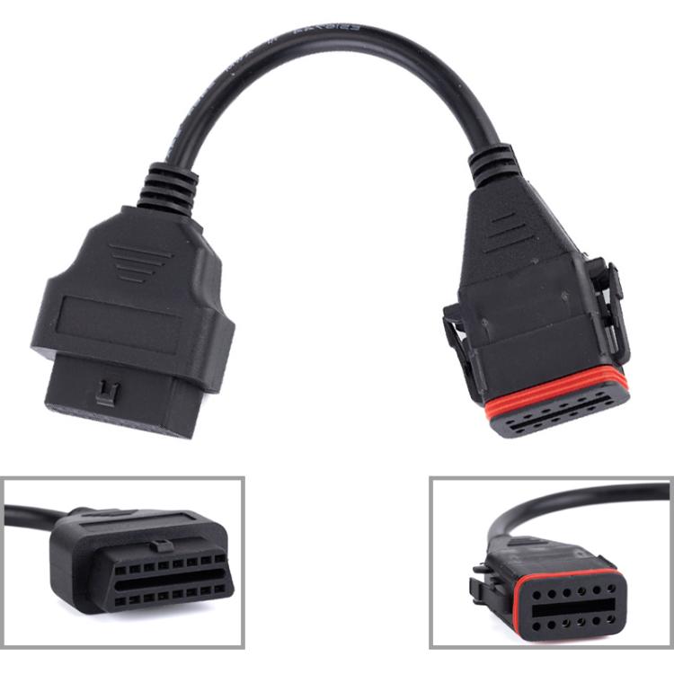 OBD Truck Diagnostic Cable for Komatsu / Cummins, 12 Pin to 16 Pin