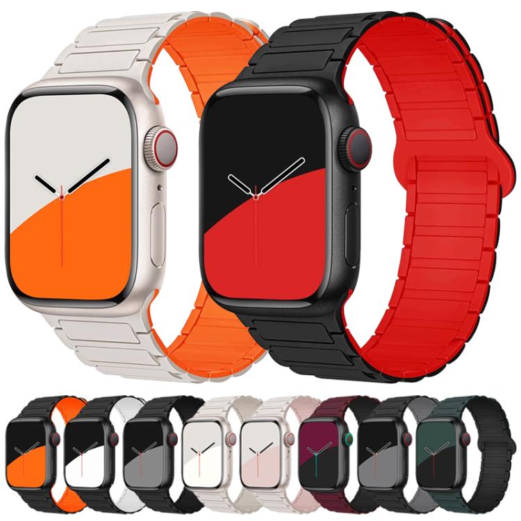 xDfind Magnetic Three-bead Silicone Watch Band, For Apple Watch 42 / 44 / 45 / 46 / 49mm, For Apple Watch 38 / 40 / 41 / S10 42mm