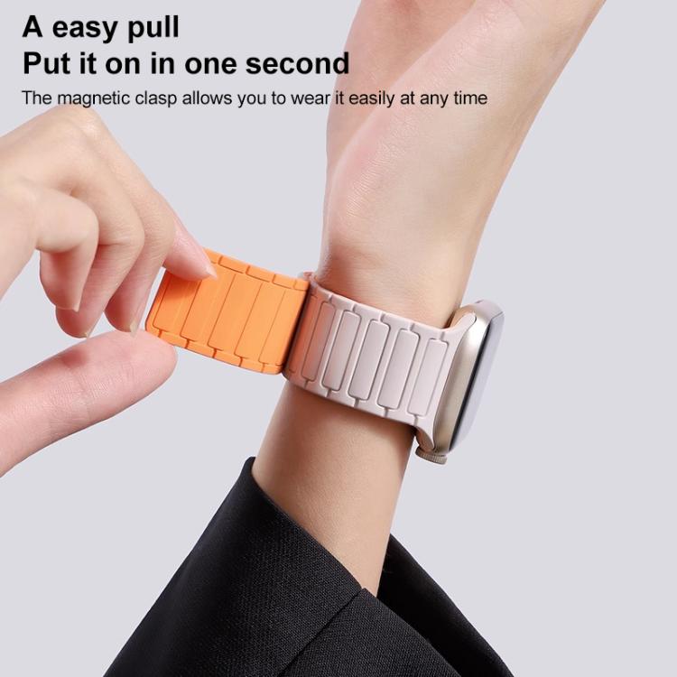 xDfind Magnetic Three-bead Silicone Watch Band, For Apple Watch 42 / 44 / 45 / 46 / 49mm, For Apple Watch 38 / 40 / 41 / S10 42mm
