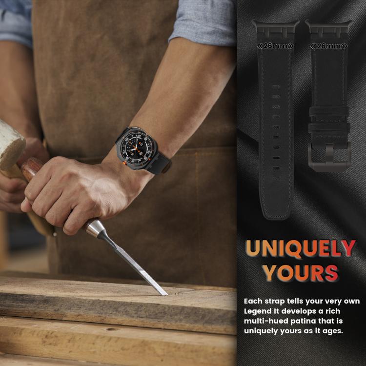 Crazy Horse Leather Watch Band, For Samsung Galaxy Watch8 / Watch8 Classic