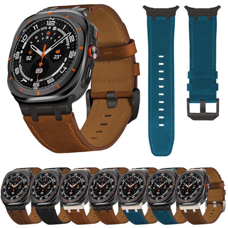 Crazy Horse Leather Watch Band, For Samsung Galaxy Watch8 / Watch8 Classic