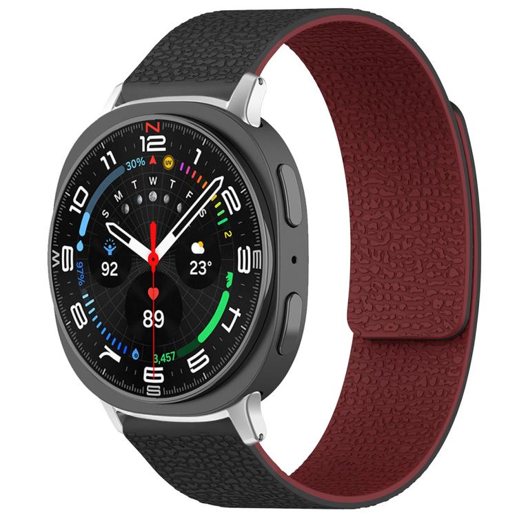 xDfind Litchi Texture Magnetic Silicone Watch Band, For Samsung Galaxy Watch Ultra/Ultra 2025, For Samsung Galaxy Watch8 / 8 Classic, For Samsung Galaxy Watch 7 / 6 / 5 / FE, For Samsung Galaxy Fit3 SM-R390