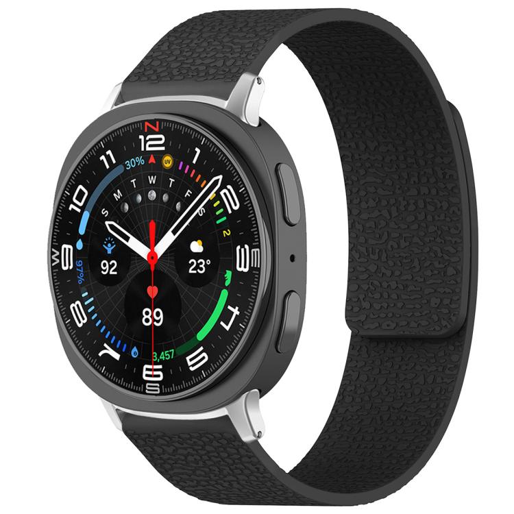 xDfind Litchi Texture Magnetic Silicone Watch Band, For Samsung Galaxy Watch Ultra/Ultra 2025, For Samsung Galaxy Watch8 / 8 Classic, For Samsung Galaxy Watch 7 / 6 / 5 / FE, For Samsung Galaxy Fit3 SM-R390