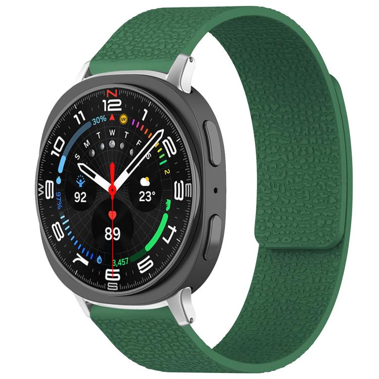xDfind Litchi Texture Magnetic Silicone Watch Band, For Samsung Galaxy Watch Ultra/Ultra 2025, For Samsung Galaxy Watch8 / 8 Classic, For Samsung Galaxy Watch 7 / 6 / 5 / FE, For Samsung Galaxy Fit3 SM-R390
