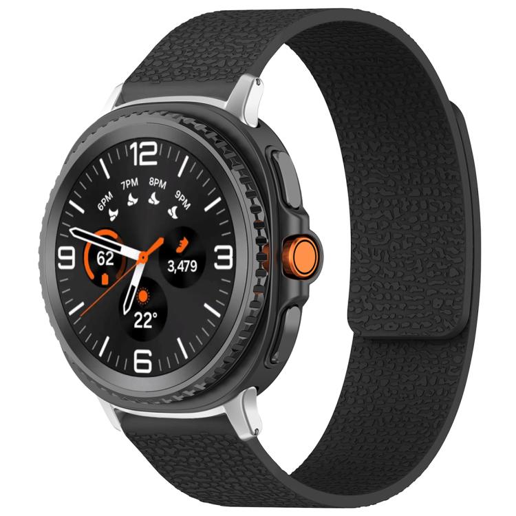 xDfind Litchi Texture Magnetic Silicone Watch Band, For Samsung Galaxy Watch Ultra/Ultra 2025, For Samsung Galaxy Watch8 / 8 Classic, For Samsung Galaxy Watch 7 / 6 / 5 / FE, For Samsung Galaxy Fit3 SM-R390