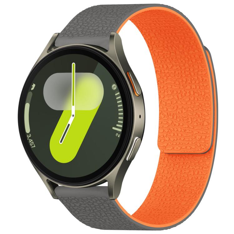 xDfind Litchi Texture Magnetic Silicone Watch Band, For Samsung Galaxy Watch Ultra/Ultra 2025, For Samsung Galaxy Watch8 / 8 Classic, For Samsung Galaxy Watch 7 / 6 / 5 / FE, For Samsung Galaxy Fit3 SM-R390