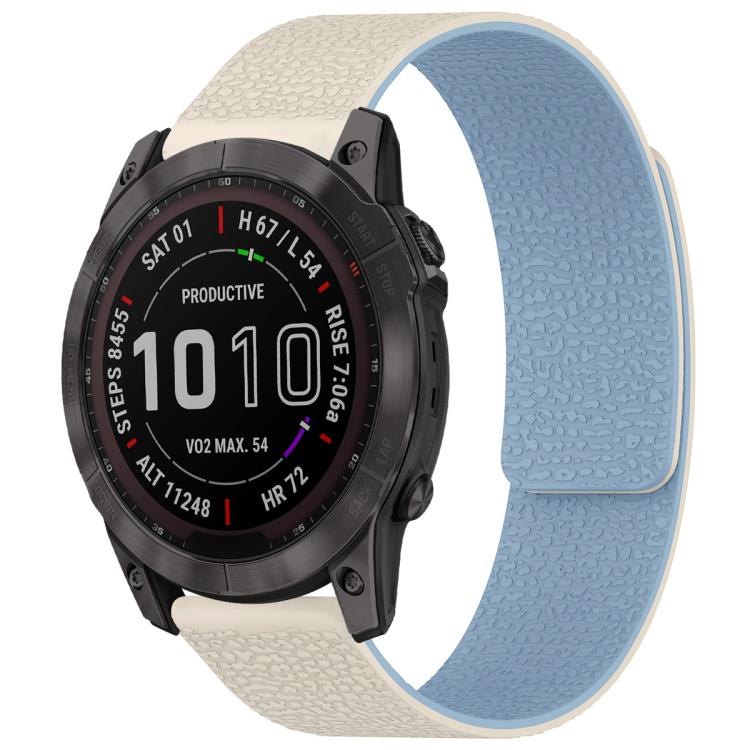 xDfind Litchi Texture Magnetic Silicone Watch Band, For Garmin Fenix 8/7X/6X/5X 26mm, For Garmin Fenix 8/7/6/5 22mm, For Garmin Fenix 8/7S/6S/5S 20mm, For Garmin Forerunner 45 / 45S / Swim 2 18mm
